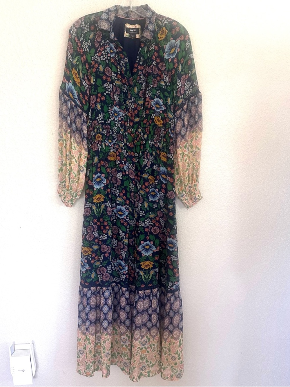 Maeve Anthropologie Ondine Floral Tiered Maxi Dress - Blue Multicolor - Picture 14 of 14